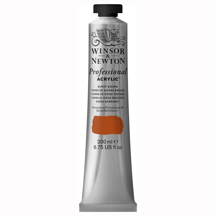 Winsor & Newton Professional Acrylic Paint, 200ml (6.75-oz) Tube, Burnt Sienna 6.75-oz Tube