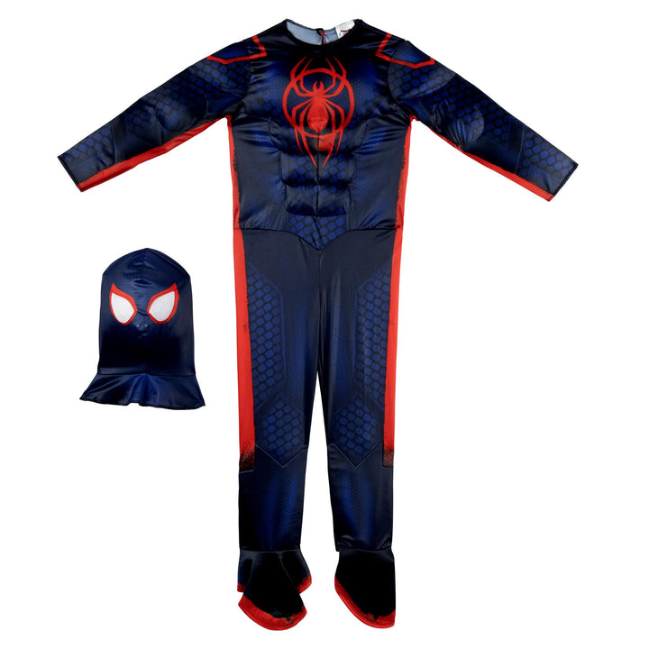 Marvel Integrated Spider-Man Official Youth Deluxe Zentai Costume - Stretch Spandex with Hidden Zippers and Wrist Slits Large