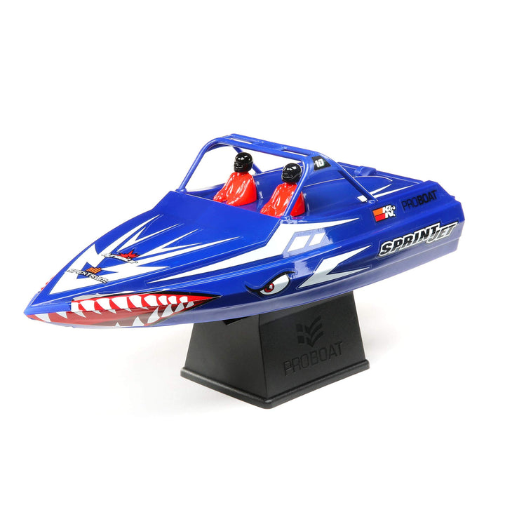 Pro Boat Sprintjet 9" Self-Righting Deep-V Jet Boat Brushed RTR Ready to Run Blue PRB08045T2