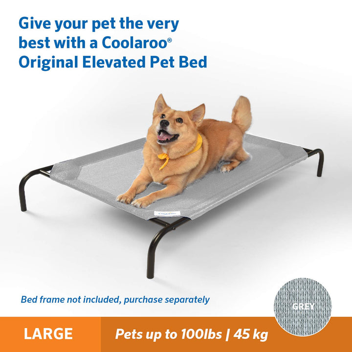 Coolaroo Replacement Cover, The Original Elevated Pet Bed by Large, Grey 51.0"L x 31.5"W x 0.1"Th