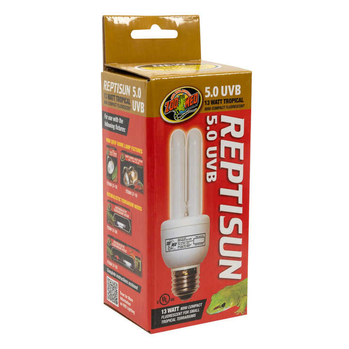 Zoo Med ReptiSun 5.0 Mini Compact Fluorescent Lamp, 13 Watts 1 Count (Pack of 1)