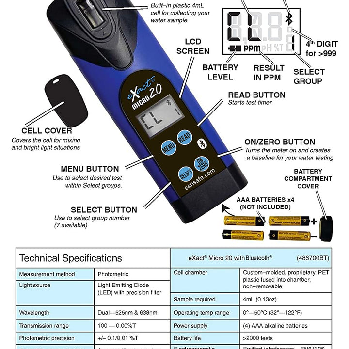 Industrial Test Systems Exact 486700-BT Micro 20 Photometer with Smart Bluetooth