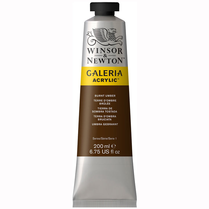 Winsor & Newton Galeria Acrylic Color, 200ml (6.75-oz) Tube, Burnt Umber 6.75-oz Tube