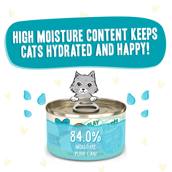 Weruva B.F.F. Play - Best Feline Friend Paté Lovers, Aw Yeah!, Chicken & Tuna Til' Then with Chicken & Tuna, 2.8oz Can (Pack of 12) 2.8 Ounce (Pack of 12)