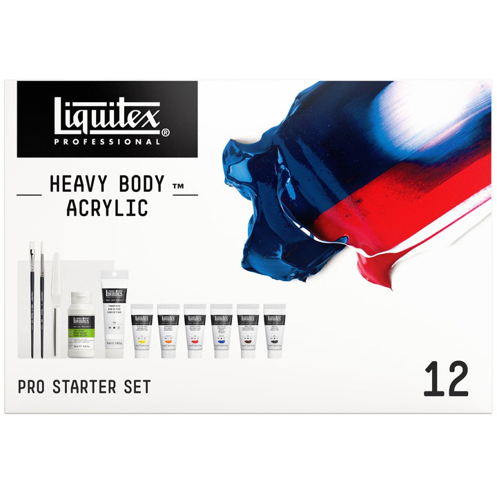 Liquitex Professional Heavy Body Acrylic Paint Starter Set, Set of 12, Blue,Orange Starter Set of 12 Paint Set