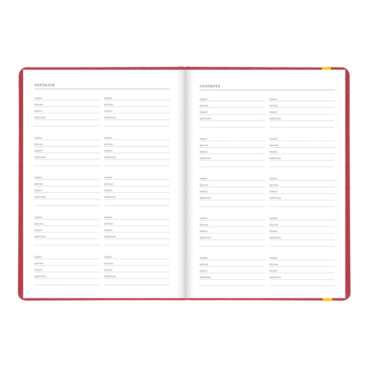 Letts of London Raw Weekly/Monthly Planner, 12 Months, January to December, 2024, Sewn Binding, A5 Size, 8.25" x 5.875", Multilingual, Berry (C082310-24)