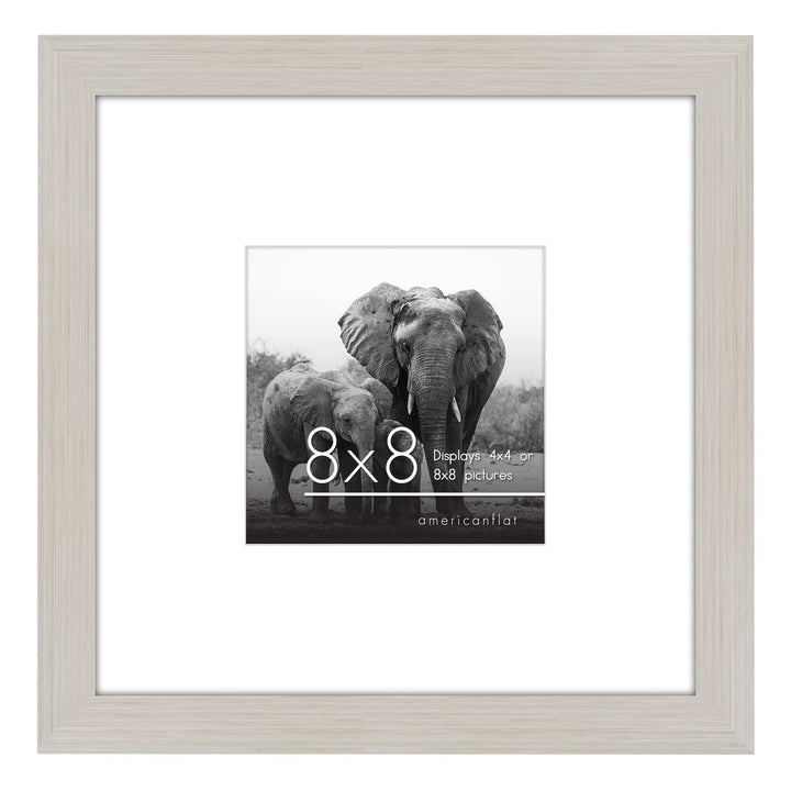 Americanflat 6x8 Picture Frame with Shatter-Resistant Glass - Use as 3x5 Frame with Mat or 6x8 Frame Without Mat - Signature Collection - Photo Frame for Tabletop and Wall Display - White 6x6