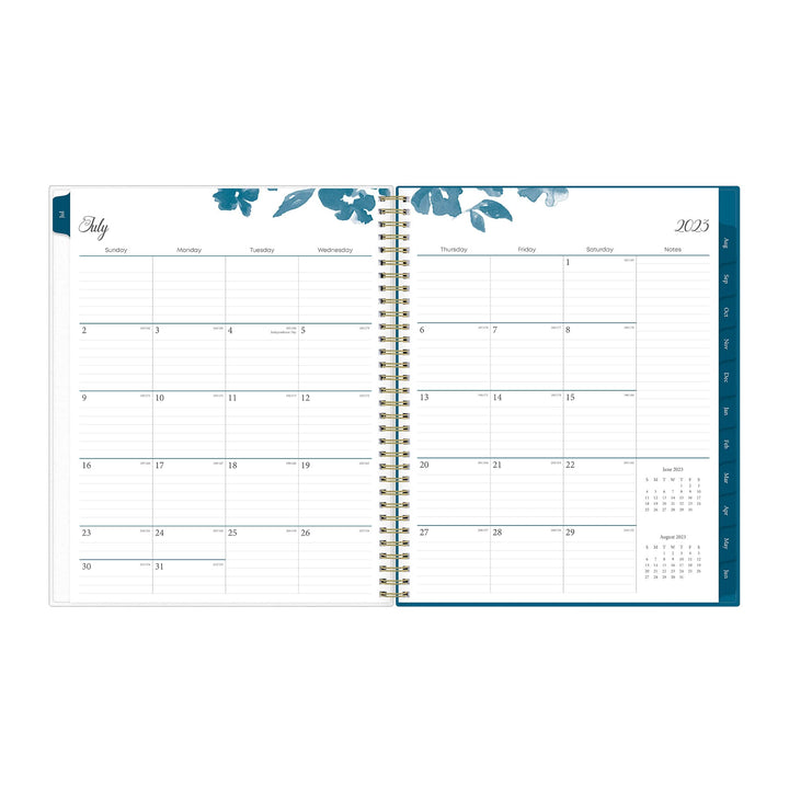 Blue Sky 2023-2024 Academic Year Weekly and Monthly Planner, 8.5" x 11", Frosted Flexible Cover, Wirebound, Bakah Blue (131951-A24) 8.5" x 11" Old Version