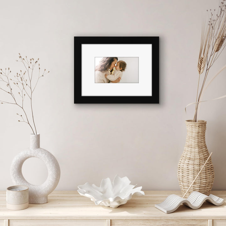 Americanflat 6x8 Picture Frame with Shatter-Resistant Glass - Use as 3x5 Frame with Mat or 6x8 Frame Without Mat - Signature Collection - Photo Frame for Tabletop and Wall Display - White 6x6