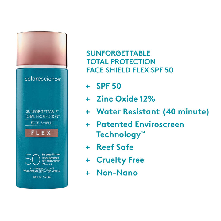 Colorescience Total Protection Face Shield Flex SPF 50, 1.8 fl. oz. Deep