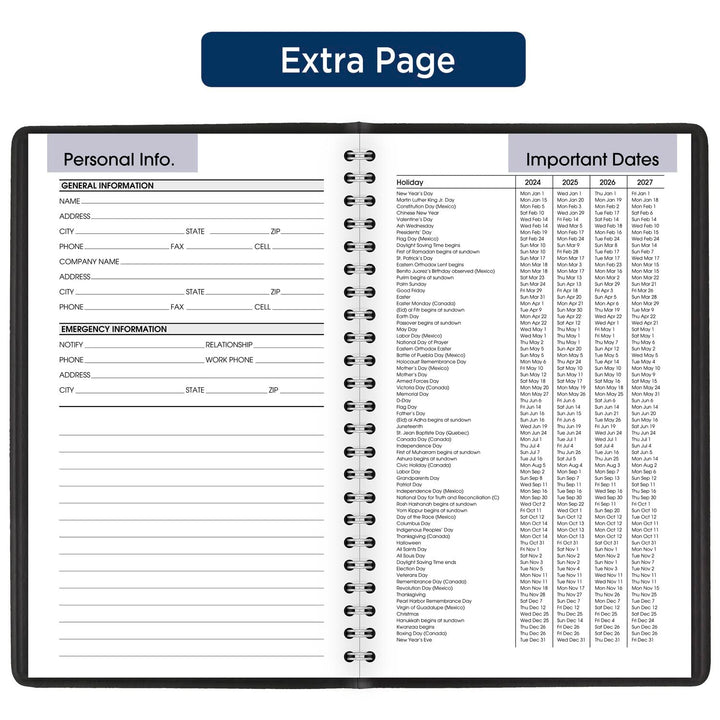 AT-A-GLANCE 2024 Weekly Appointment Book & Planner, DayMinder, 5" x 8", Small, Spiral Bound, Black (G2000024) 2024 New Edition