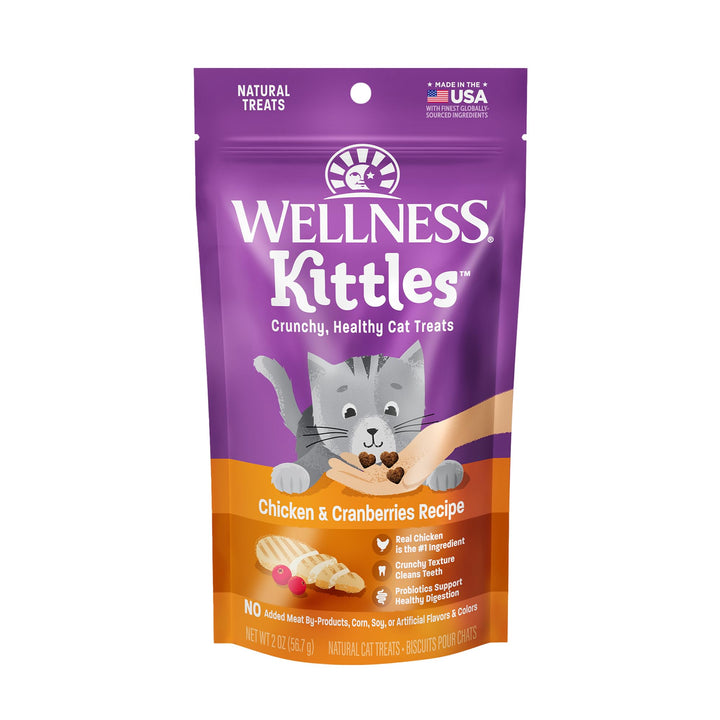 Wellness Kittles Natural Grain Free Cat Treats, Salmon & Cranberries, 6-Ounce Bag 6 Ounce (Pack of 1)