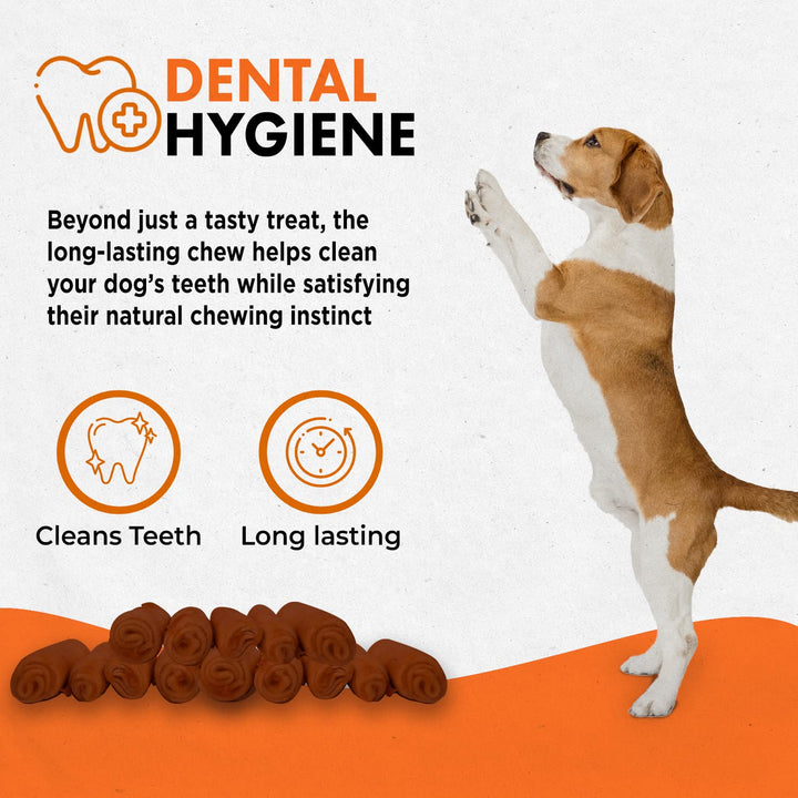Canine Naturals Peanut Butter Chew - 100% Rawhide Free Dog Treats - Made with Real Peanut Butter - All-Natural and Easily Digestible - 25 Pack of 2.5" Mini Rolls for Dogs Under 20lb