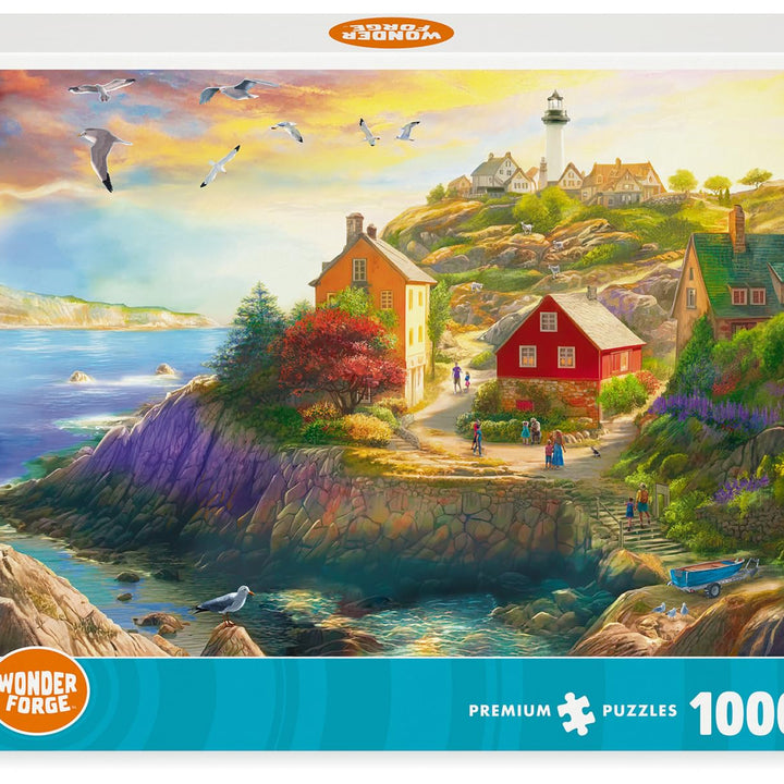 Wonder Forge Goat Hill Lighthouse 1000 Piece Jigsaw Puzzle for Adults | Unique, Perfectly-Fitting Pieces | Fun, Vibrant Imagery |  Exclusive