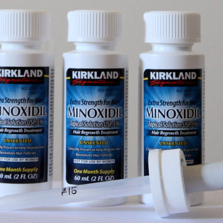 Minoxidil-5% Extra Strength Hair Regrowth for Men, 3 Count, 2 Ounce Bottles