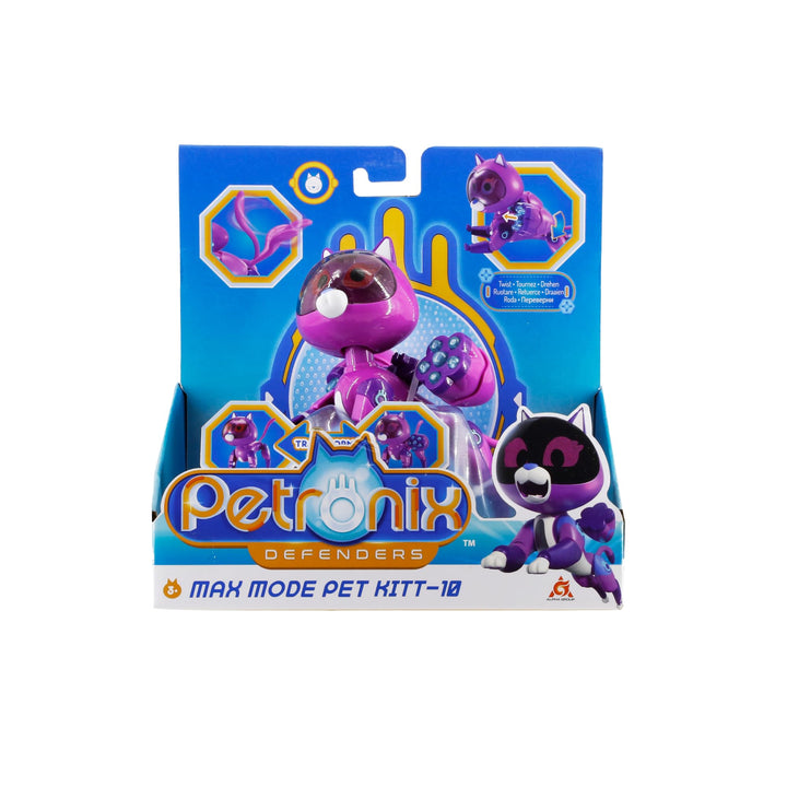 Alpha Group Petronix Defenders Max Mode Pet Kitt-10, Little Purple Cat Figures, with Moveable Joints Kids Toys for Boys and Girls Ages 3 and up Emma