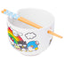 Silver Buffalo Sanrio Hello Kitty and Friends Rainbow Ceramic Ramen Rice Bowl with Chopsticks, 20 Ounces, White/Multi Cartoon