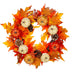 20in Fall Wreath Autumn Wreath Artificial Thanksgiving Decorations Halloween Front Door Wreath Farmhouse Wreath with Pumpkins