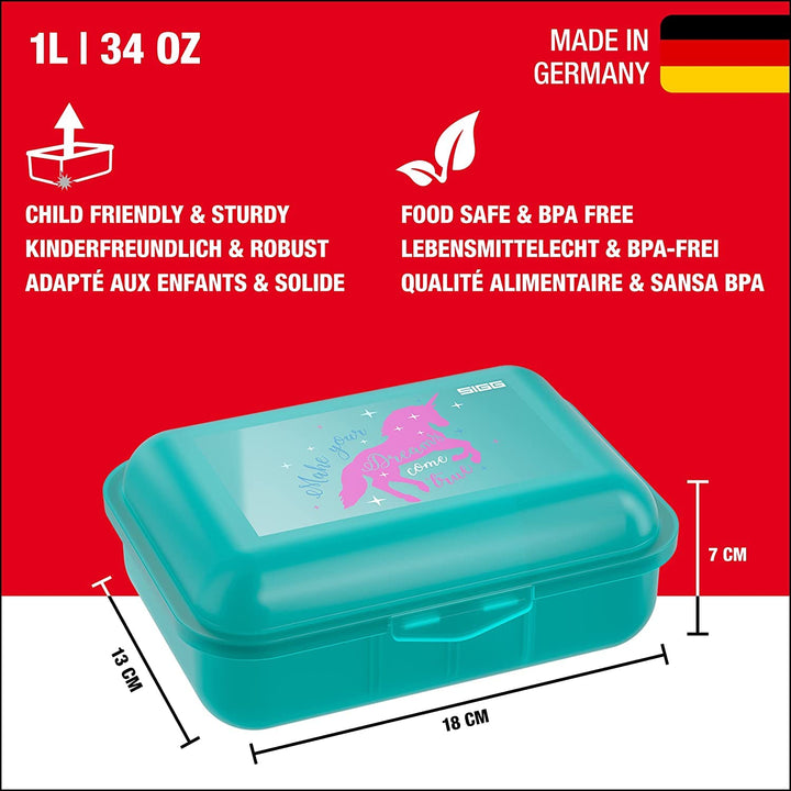 SIGG - Kids Lunch Box VIVA - Made in Germany - Dishwasher Safe - Food Containers for School, Daycare - Gifts Boys, Girls Unicorn