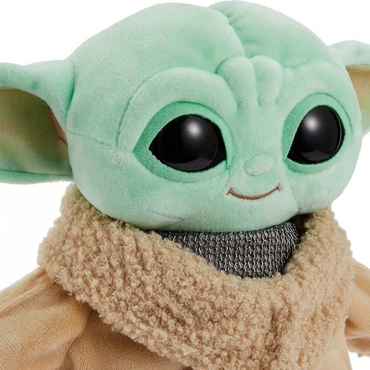 Star Wars Grogu Plush with Beskar Armor, Soft Doll Inspired by Star Wars Mandalorian Book of Boba Fett, Travel Toys and Gifts for Kids