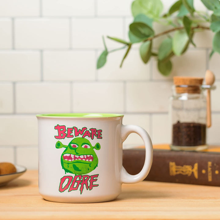 Silver Buffalo Shrek Beware Ogre Ceramic Coffee Mug, 20 Ounces
