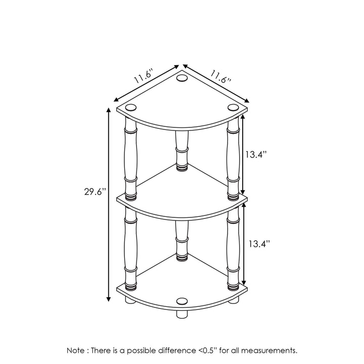 Furinno Turn-N-Tube 4-Tier Corner Display Rack Multipurpose Shelving Unit, Dark Brown Grain/Black 4-Tier Round Tube