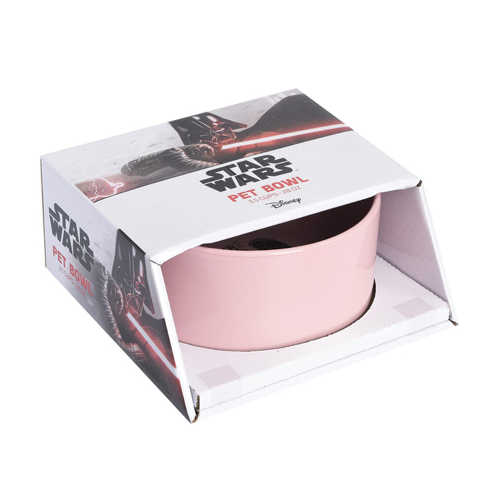 STAR WARS Princess Leia "Future is Female" Dog Bowl, 6 Inch | 6" Dog Bowl, Ceramic Dishwasher Safe STAR WARS Dog Food Bowl Holds up to 3.5 Water, Dry Food, or Wet Food,Pink,1 Count (Pack of 1),FF13175