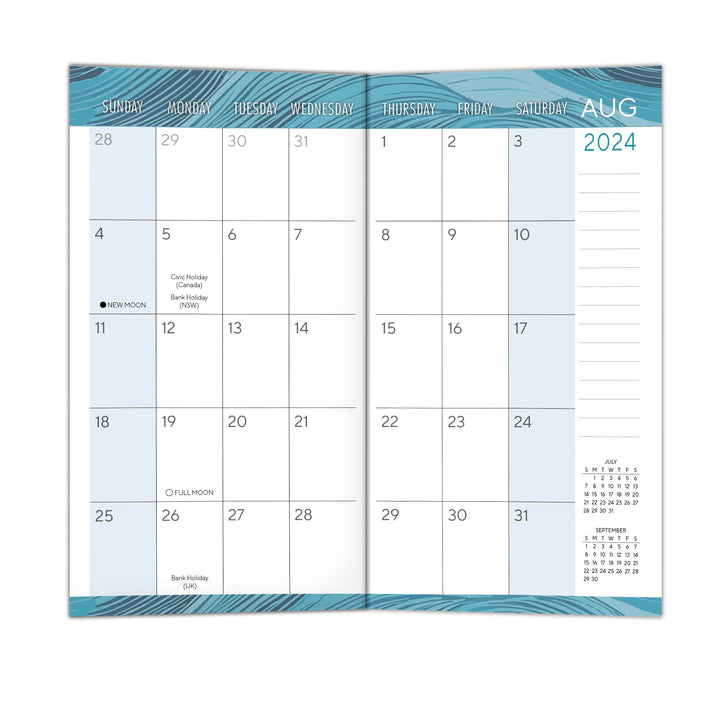 2025 Pocket Planner: Two-Year-Plus Monthly Pocket Calendar Planner (29-Month): August 2024 - December 2026, 6.5" x 3.5" - Ocean Swell