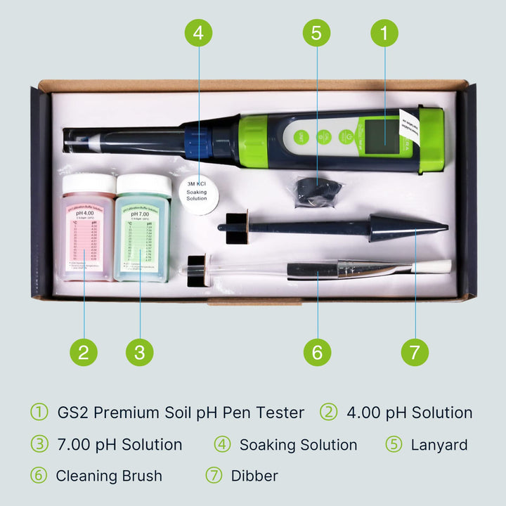 Apera Instruments AI102G GroStar Series GS2 Soil pH Pen Tester Kit for Direct Soil Test and Nutrient Solutions Test with Replaceable Swiss Spear pH Probe, Gen II