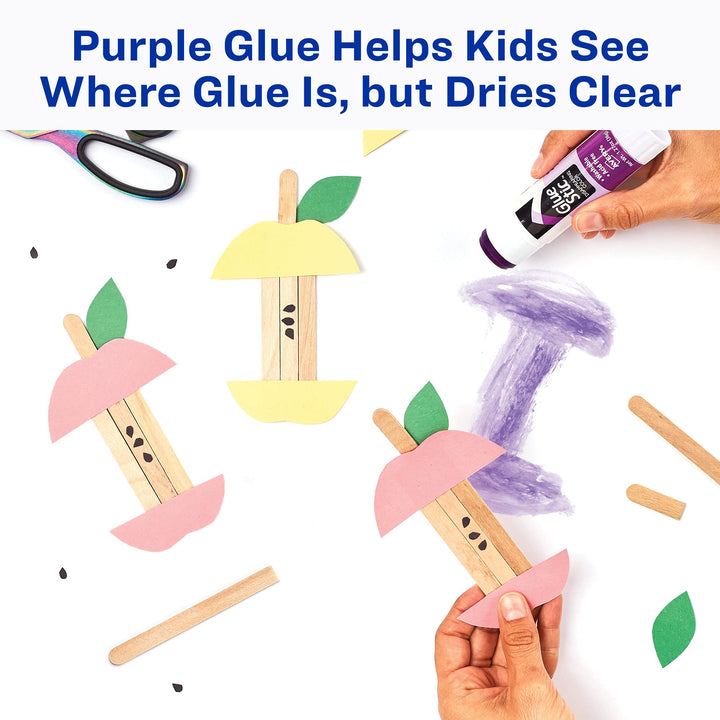 Avery Glue Stic, Disappearing Purple, Washable, Non-Toxic, 1.27oz, 6 Glue Sticks, 2-Pack, 12 Total (10222) 12 pack