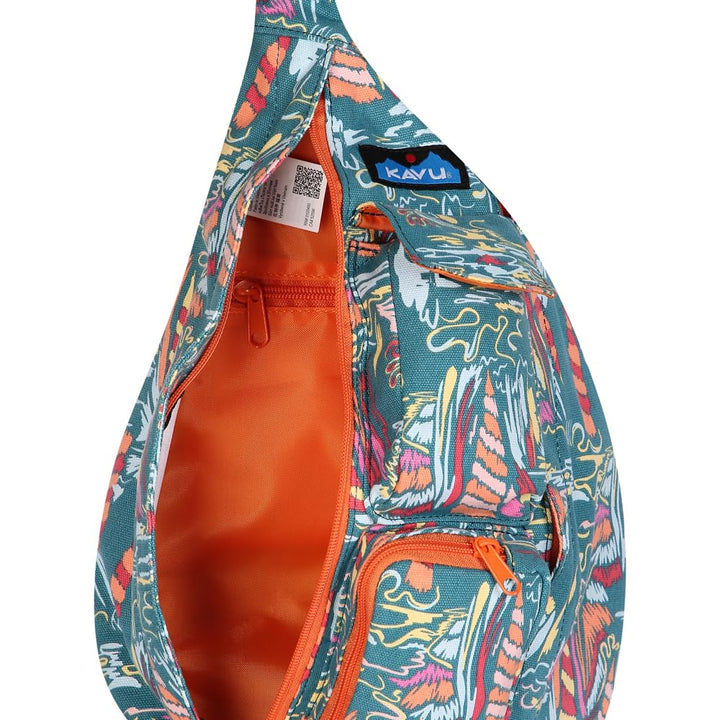 KAVU Mini Rope Bag Cotton Crossbody Sling One Size Beach Tie Dye