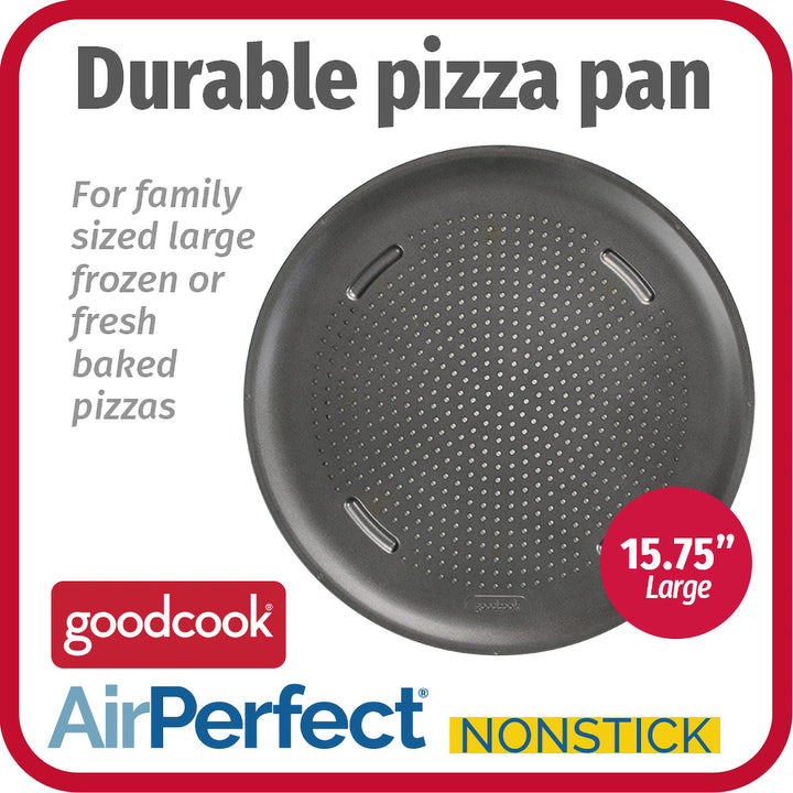 GoodCook AirPerfect 15.75" Insulated Nonstick Carbon Steel Pizza Pan with Holes