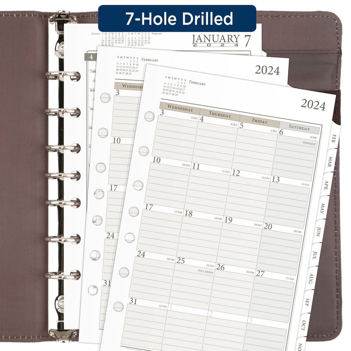 AT-A-GLANCE 2024 Weekly & Monthly Planner Refill, 5-1/2" x 8-1/2", Desk Size, Column Style, Loose-Leaf (481-485-24) Size 4 Column Style 2024 Old Edition