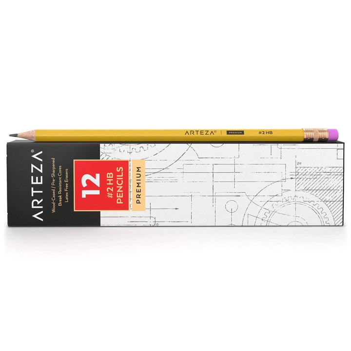 ARTEZA HB Pencils #2, Pack of 48, Wood-Cased Graphite Pencils in Bulk, Pre-Sharpened, with Latex-Free Erasers, Office & Back to School Supplies for Exams and Classrooms 1 Count (Pack of 48)