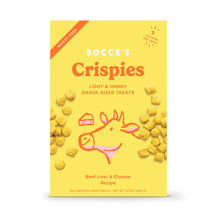 Bocce's Bakery Crispies Training Treats for Dogs, Wheat-Free Dog Treats, Made with Real Ingredients, Baked in The USA, All-Natural & Low Calories Training Treats, Beef Liver & Cheese Recipe, 10 oz Beef Liver + Cheese 10 Ounce (Pack of 1)