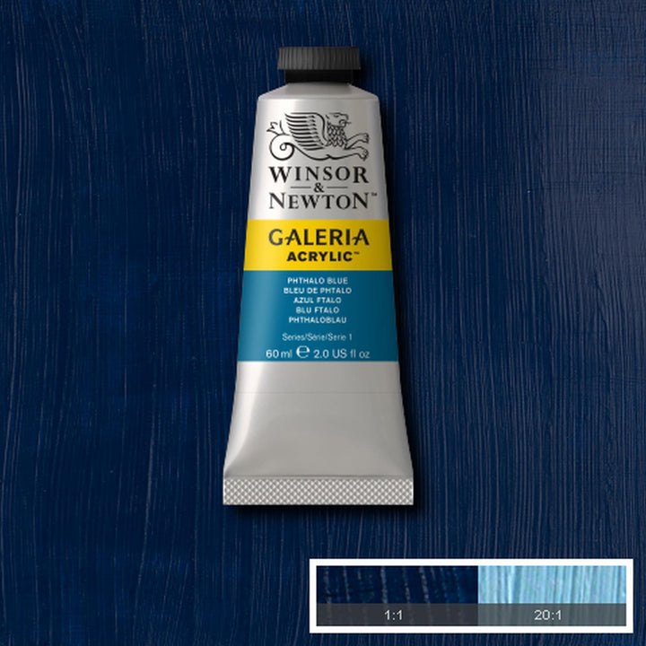 Winsor & Newton Galeria Acrylic Color, 60ml (2-oz) Tube, Phthalo Blue 2-oz Tube