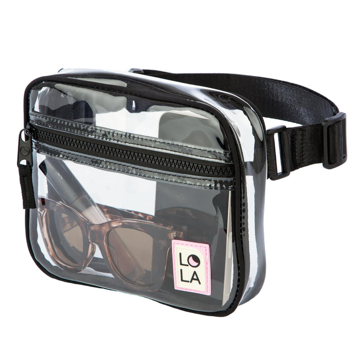 Clear Stadium Concert Festival See-Through Water Resistant Backpack - Luna - Black