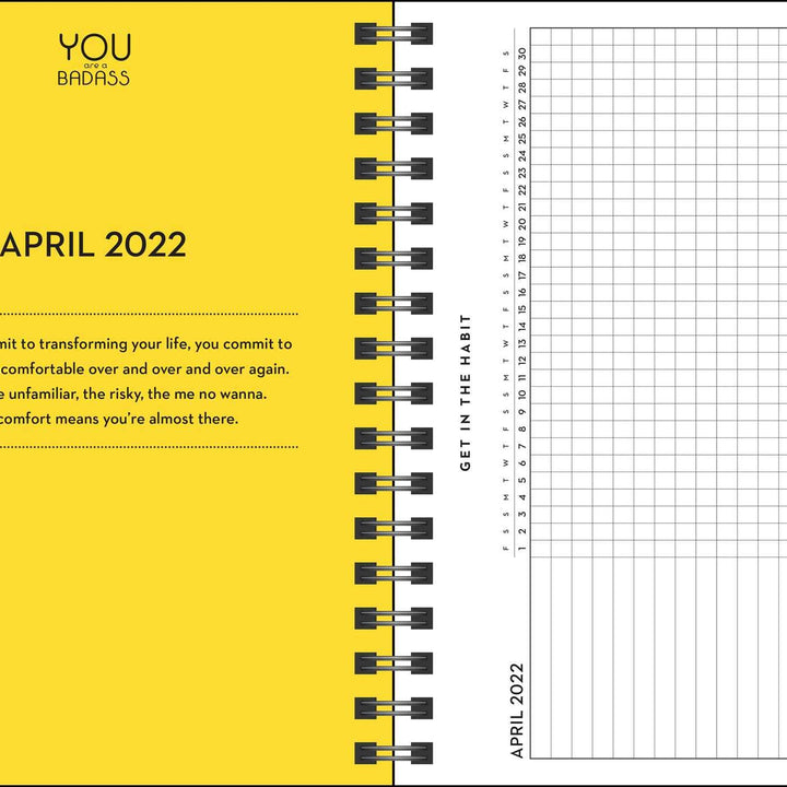 You Are a Badass 17-Month 2021-2022 Monthly/Weekly Planner Calendar