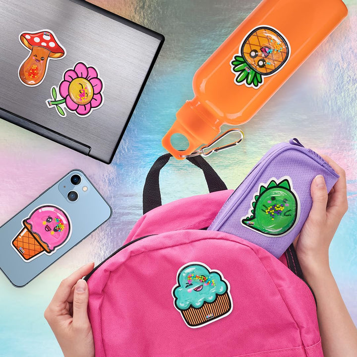 JelliPods - Puffy Plants - Reusable Sticker Bundle - Sensory Toy - Touch and Feel - Classroom Must Have - Tactile Sensory Fidget Activity for Kids - Includes 3 Reusable Puffy Stickers