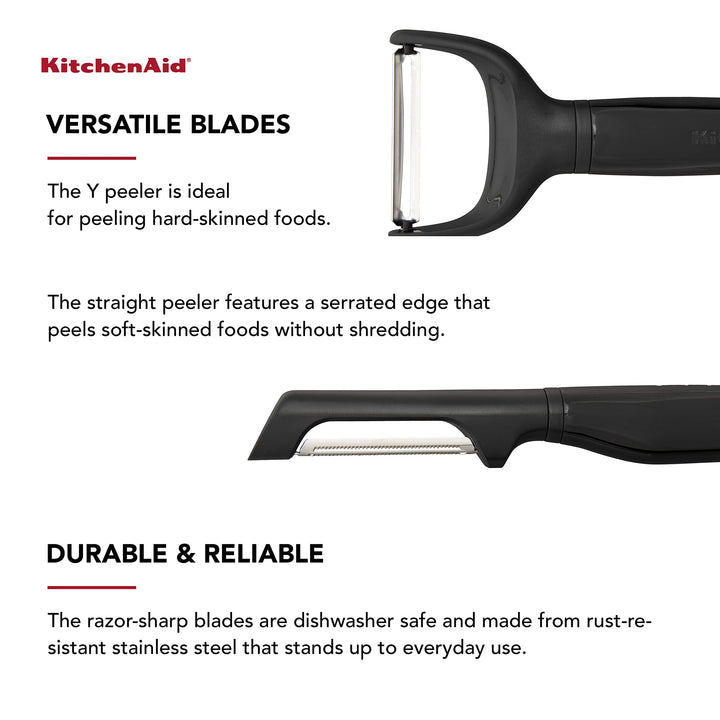 KitchenAid Universal Tools, 8.7-Inch, Black 2 Piece Peeler Set