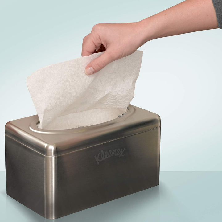 2-Pack Kimberly-Clark's Kleenex Stainless Steel Box Towel Cover With 18-Pack Kleenex 1-Ply Ultra Soft Hand Towel Refill Bundle Towel Cover with Kleenex Ultra Soft Towel