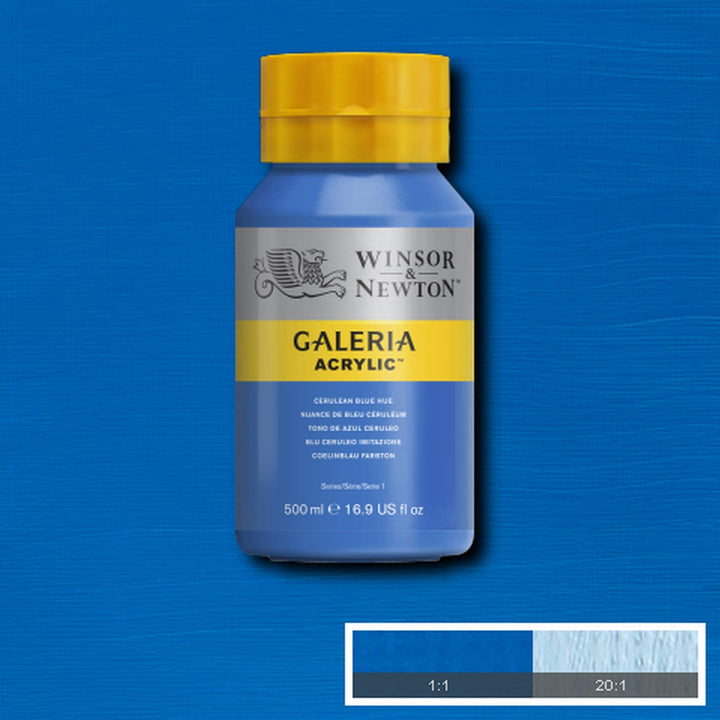 Winsor & Newton Galeria Acrylic Color, 500ml (16.9-oz) Bottle, Cerulean Blue Hue 16.9-oz Bottle