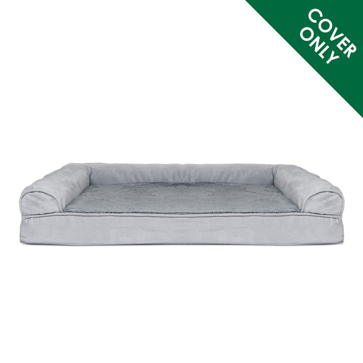 Furhaven Replacement Dog Bed Cover Plush & Suede Sofa-Style, Machine Washable - Gray, Medium