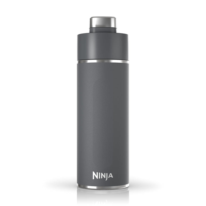 Ninja DW1801GY Thirsti 18oz Travel Water Bottle, For Carbonated Sparkling Drinks, Colder and Fizzier Longer, Stainless Steel, Leak Proof, 24 Hours Cold, Dishwasher Safe, Metal Insulated Tumbler, Gray