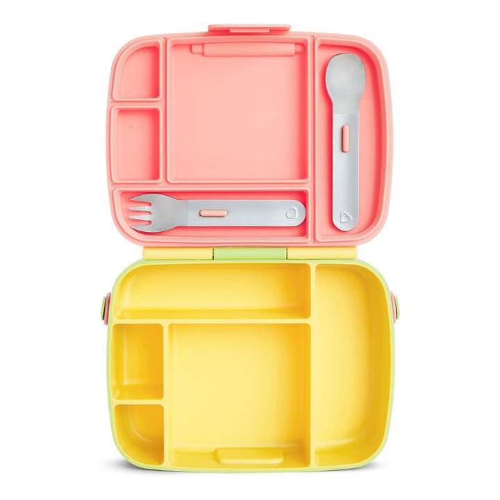 Munchkin® Lunch™ Bento Box for Kids, Includes Utensils, Yellow Solid