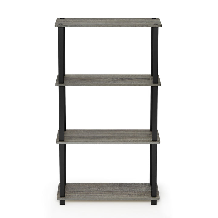 Furinno Turn-N-Tube 5-Tier Multipurpose Shelf / Display Rack / Storage Shelf / Bookshelf, Classic Tubes, Sonoma Oak/White 5-Tier Classic Tube