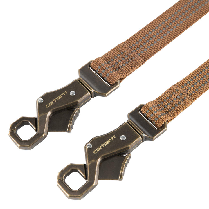 Carhartt Dog Leash Brown/Brushed Brass, Large Carhartt Brown (Nylon Webbing)