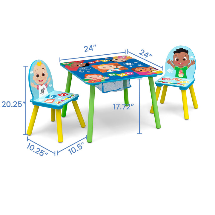 Delta Children Kids Table Storage (2 Chairs Included) -Ideal for Arts & Crafts, Snack Time, Homeschooling, Homework & More, Baby Shark, 3 Piece Set