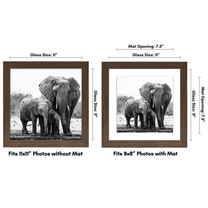 Americanflat 6x8 Picture Frame with Shatter-Resistant Glass - Use as 3x5 Frame with Mat or 6x8 Frame Without Mat - Signature Collection - Photo Frame for Tabletop and Wall Display - White 6x6