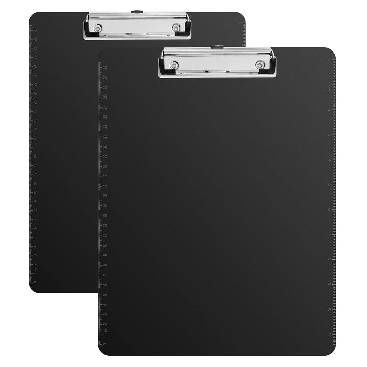 Basics Plastic Clipboards, Low Profile Clip, Clipboard for Classrooms, Office, Restaurants, Doctor Offices, 2-Pack, Black